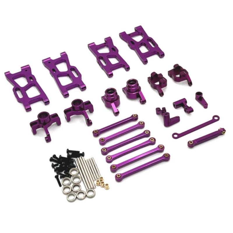 GTVNPOA RC Zubehör Für Wltoys 144016 144018 1/14 Metall Lenkung Tasse Hub Carrier Für Schaukel Arm Link Stange Lenkung Kit RC Auto Upgrade Teile Zubehör(Purple) von GTVNPOA