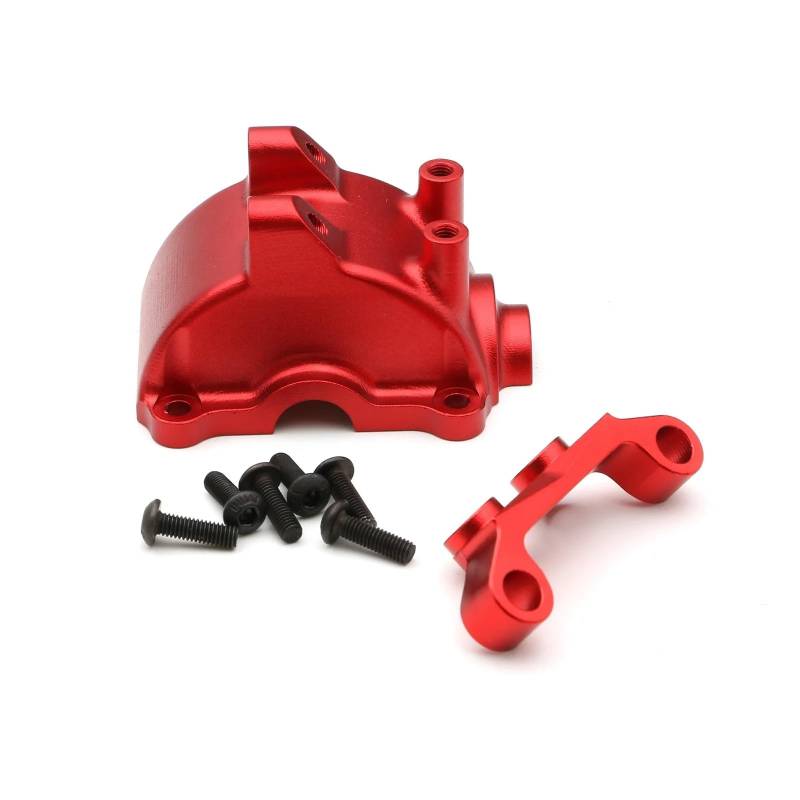 RC Zubehör Für Tamiya Für TT02 Für TT-02 1/10 Metall Getriebe Gehäuse Getriebe Shell Differential Fall RC Auto Upgrade Teile Geändert Zubehör(Red) von GTVNPOA