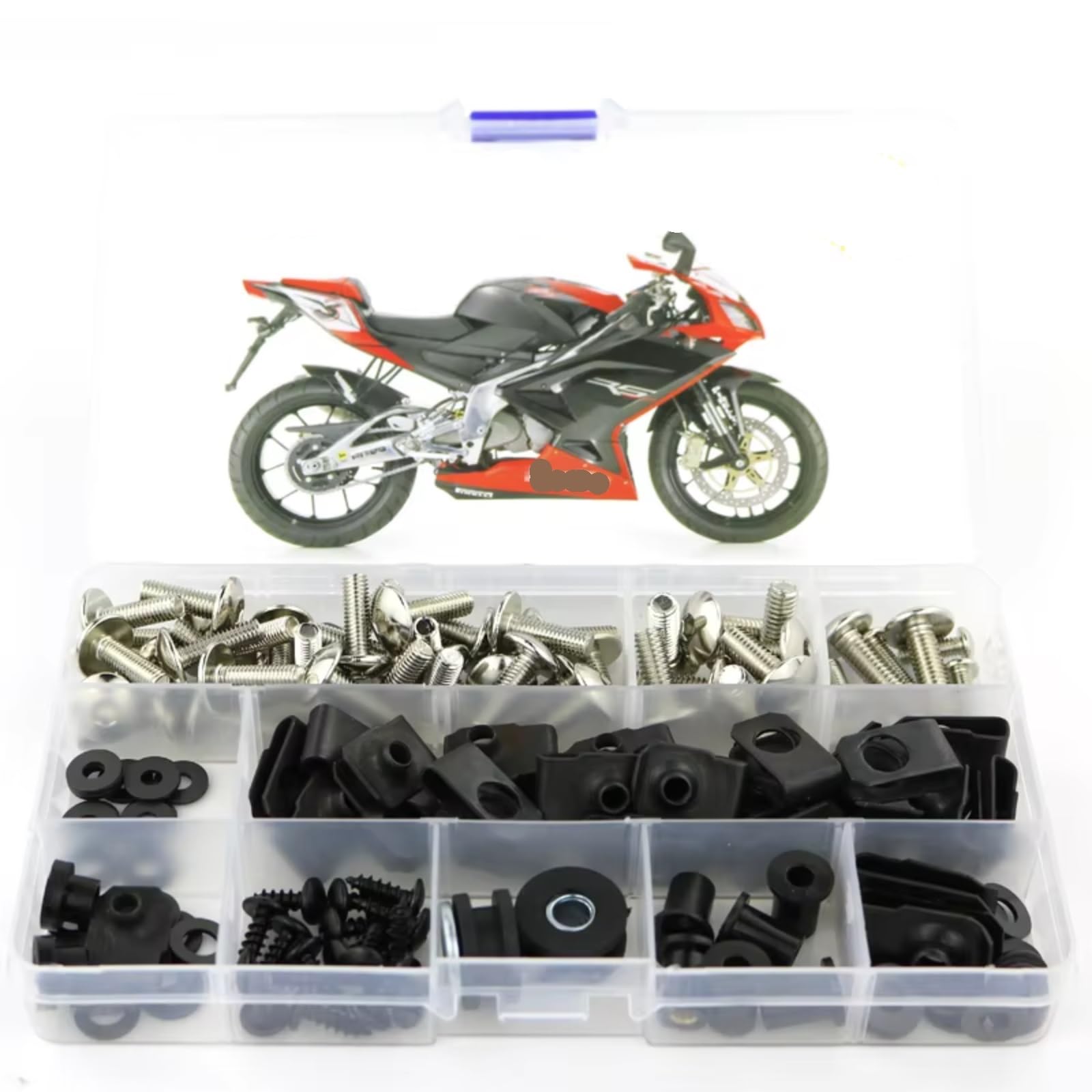 GTVRFLOKI Kompatibel Mit Aprilia Für RS125 2006 2007 2008 2009 2010 2011 Motorrad Komplette Vollverkleidungsclips Schrauben Motorrad Schraubenset(Silver) von GTVRFLOKI