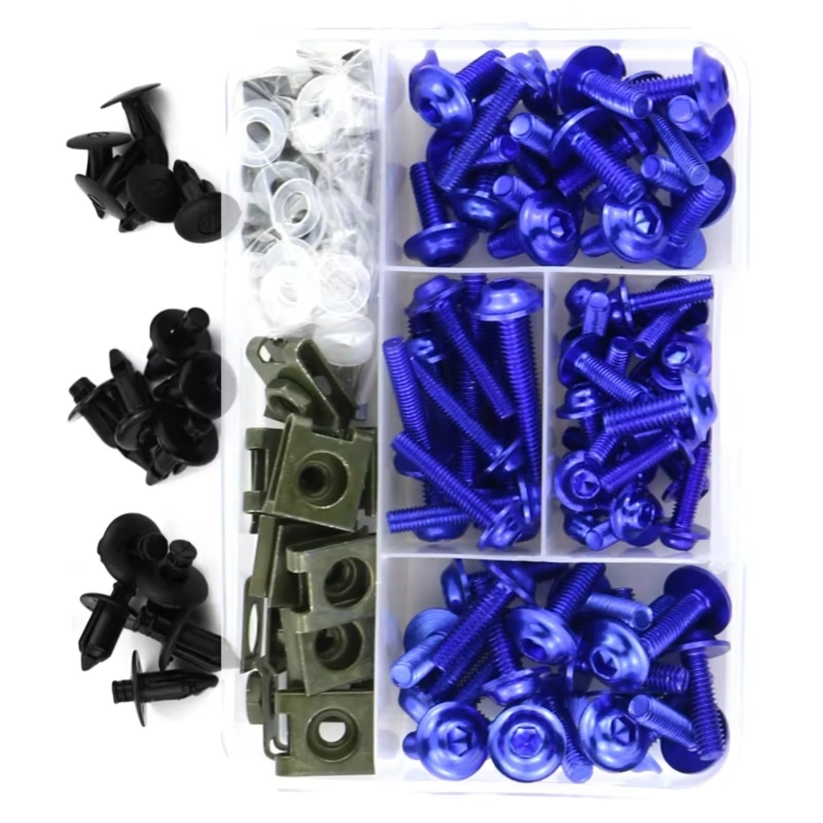 GTVRFLOKI Kompatibel Mit CBR600RR Für CBR1000RR Motorradschrauben Schrauben Schrauben Unterlegscheiben Clips Verkleidungsschraubensatz Motorrad Schraubenset(Blue) von GTVRFLOKI