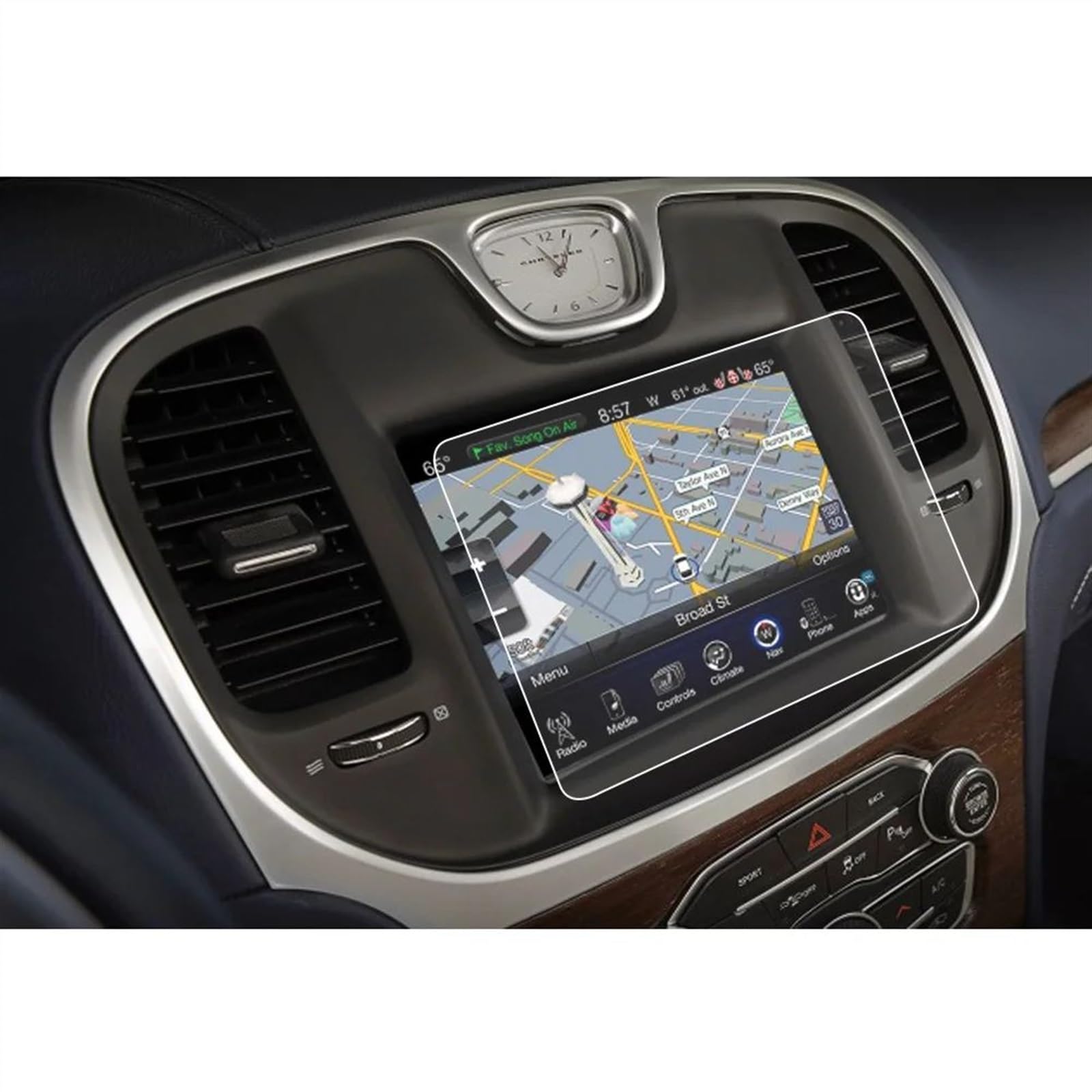 GTVRFLOKI Kompatibel Mit Chrysler 300 2011 2012 2013 2014 2015 2016 2017 2018 2019 Auto-GPS-Navigationsbildschirm, Schutzfolie Aus Gehärtetem Glas, 8,4 Zoll Auto Navi-Schutzfolie von GTVRFLOKI