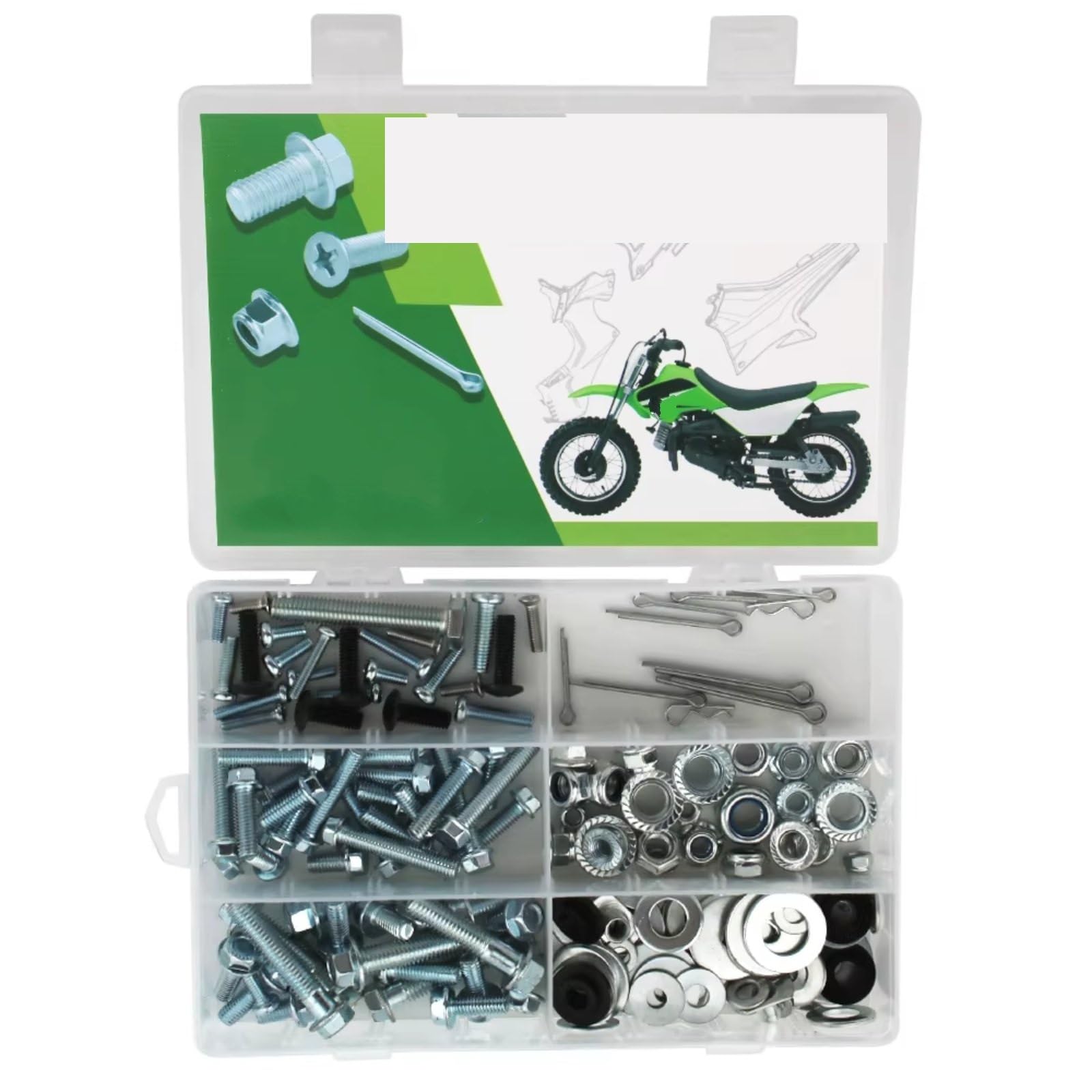 GTVRFLOKI Kompatibel Mit Für KDX80 1979-2000 Für KDX125 1990-1999 Motorradverkleidung, Windschutzscheibenschrauben, Schraubensatz, Mutternclips Motorrad Schraubenset(120 PCS) von GTVRFLOKI