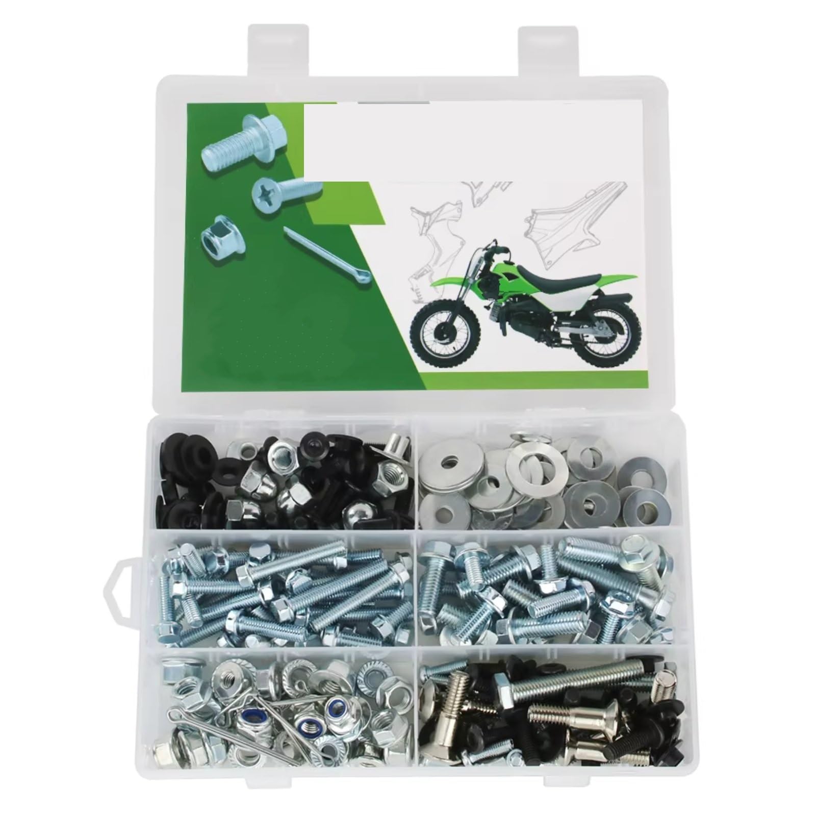 GTVRFLOKI Kompatibel Mit Für KDX80 1979-2000 Für KDX125 1990-1999 Motorradverkleidung, Windschutzscheibenschrauben, Schraubensatz, Mutternclips Motorrad Schraubenset(220 PCS) von GTVRFLOKI