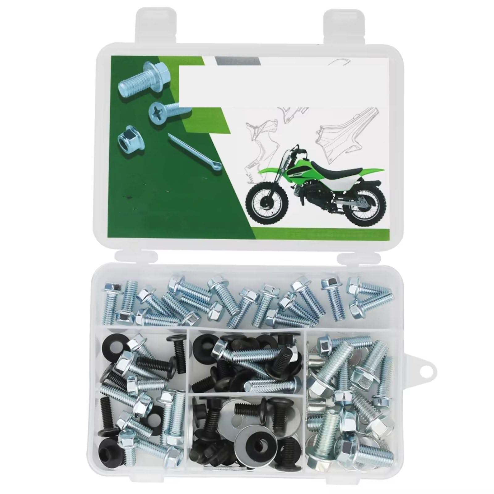 GTVRFLOKI Kompatibel Mit Für KDX80 1979-2000 Für KDX125 1990-1999 Motorradverkleidung, Windschutzscheibenschrauben, Schraubensatz, Mutternclips Motorrad Schraubenset(70 PCS) von GTVRFLOKI