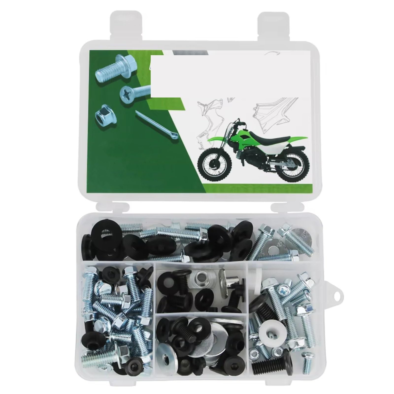 GTVRFLOKI Kompatibel Mit Für KDX80 1979-2000 Für KDX125 1990-1999 Motorradverkleidung, Windschutzscheibenschrauben, Schraubensatz, Mutternclips Motorrad Schraubenset(90 PCS) von GTVRFLOKI