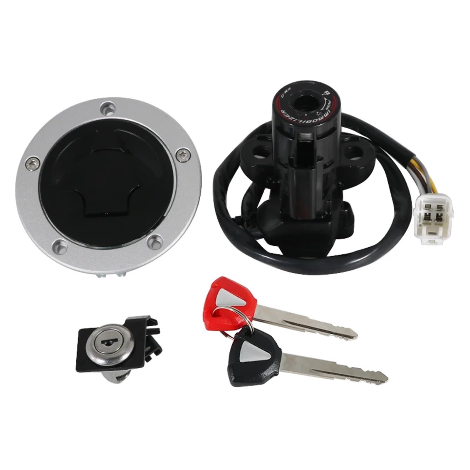 GTVRFLOKI Kompatibel Mit Für Z1000SX ZX1000 2012 2012 2013 2014 2015 2016 Motorradzündung Key Switch Cap Lock Kit 51049-0039 27005-0555 Moto Bike-Zündschloss von GTVRFLOKI