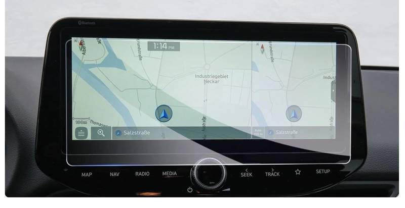 GTVRFLOKI Kompatibel Mit Hyundai Für I30 2021 2022 2023 10,25 Zoll Auto-GPS-Navigation Displayschutzfolie Aus Gehärtetem Glas Auto Navi-Schutzfolie von GTVRFLOKI