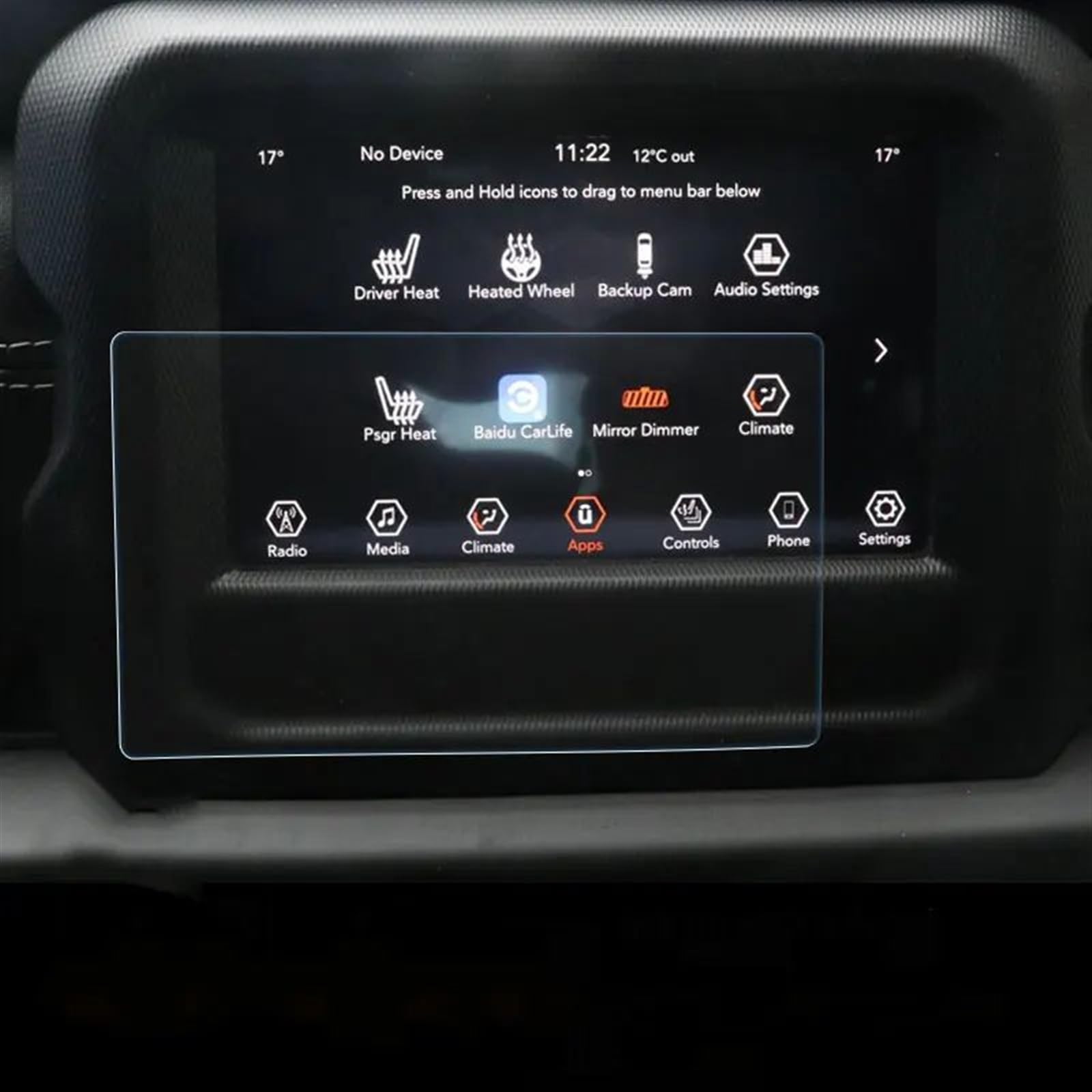 GTVRFLOKI Kompatibel Mit Jeep Für Wrangler JL Uconnect 2018 2019 7 Zoll Auto-GPS-Navigation Displayschutzfolie Aus Gehärtetem Glas Auto Navi-Schutzfolie von GTVRFLOKI