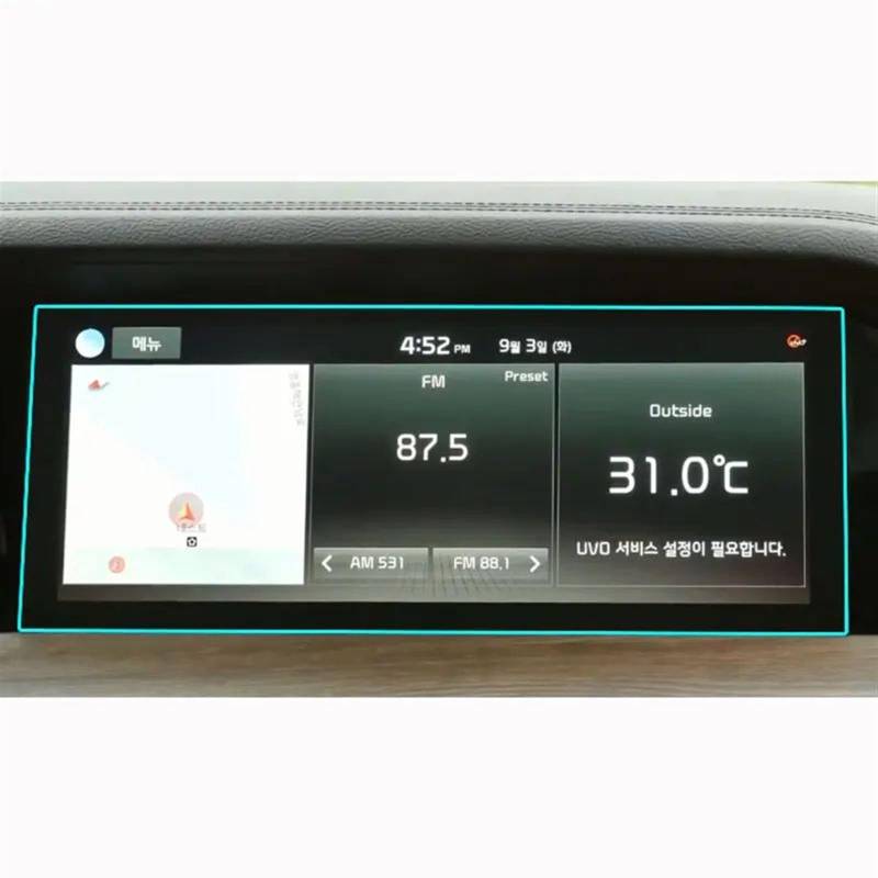 GTVRFLOKI Kompatibel Mit K&ia Für Mohave 2021 2022 Auto-Infotainment-GPS-Navigationsdisplay Schutzfolie PET Displayschutz 12,3 Zoll Auto Navi-Schutzfolie von GTVRFLOKI