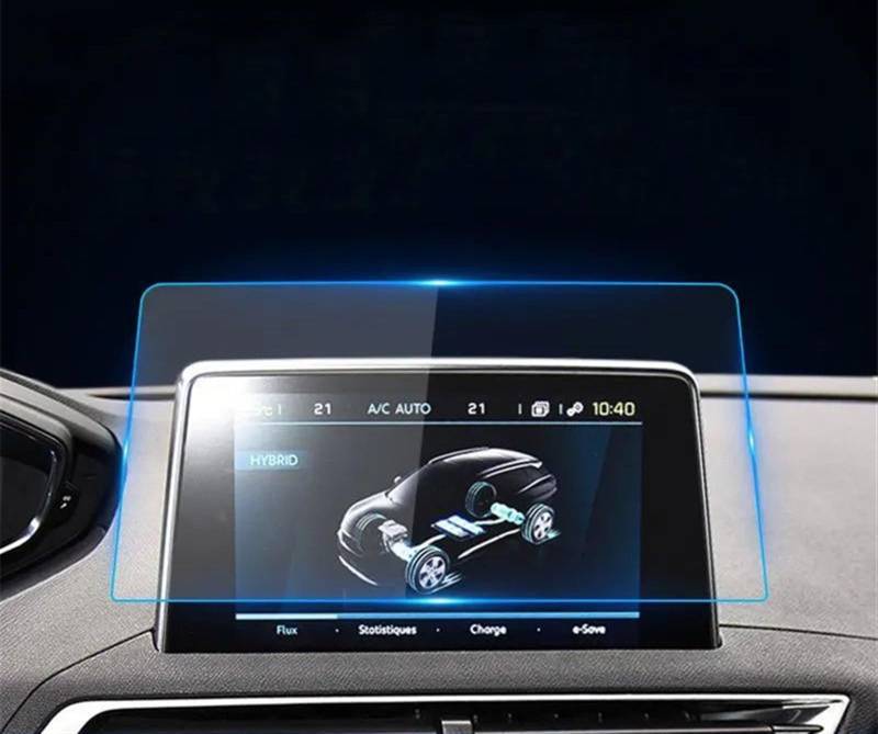 GTVRFLOKI Kompatibel Mit Peugeot 3008 5008 3008GT 4008 2017 2018 2019 Auto-GPS-Navigation, Displayschutzfolie Aus Gehärtetem Glas Auto Navi-Schutzfolie von GTVRFLOKI