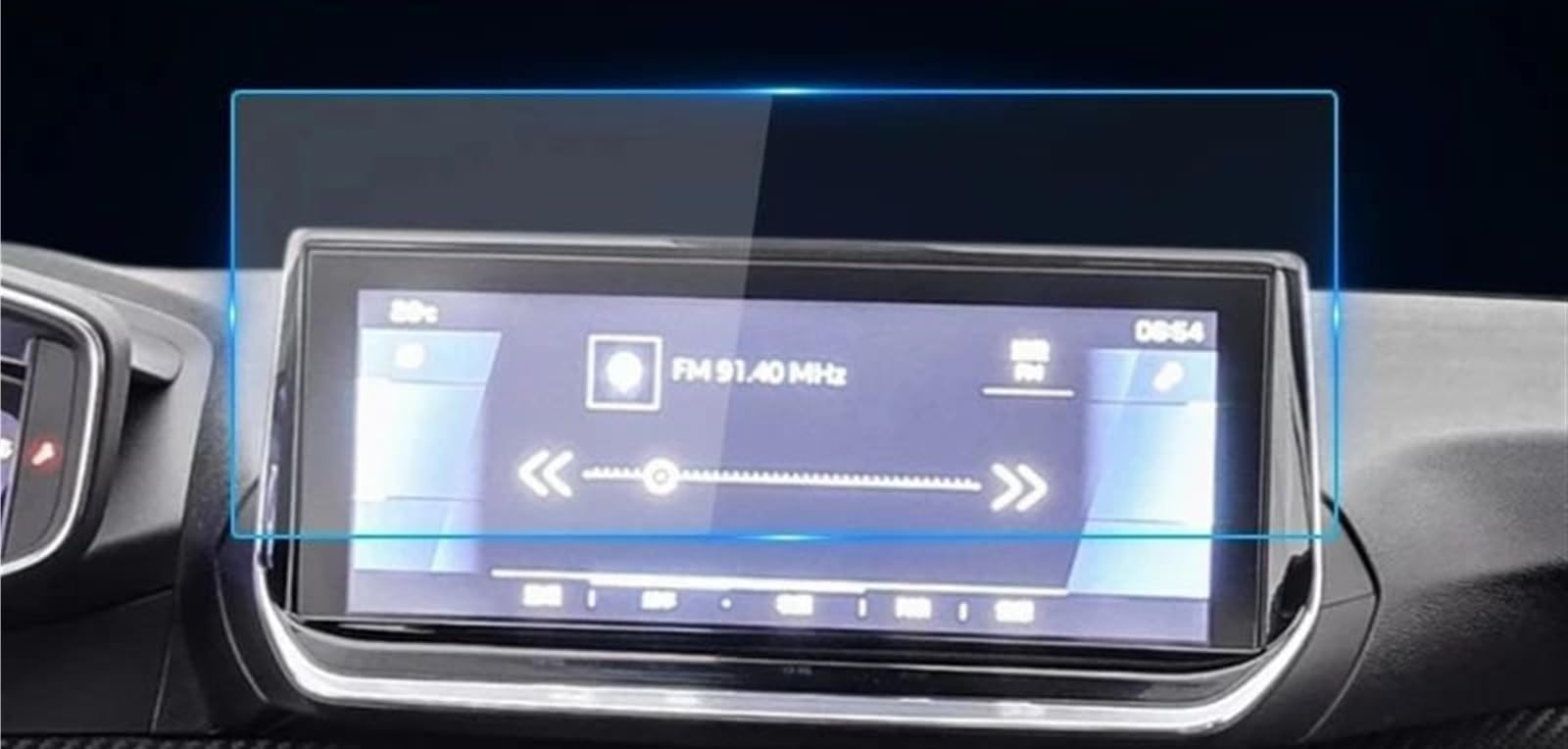 GTVRFLOKI Kompatibel Mit Peugeot Für 2008 E2008 2020 10-Zoll-Auto-GPS-Navigation Displayschutzfolie Aus Gehärtetem Glas Auto Navi-Schutzfolie von GTVRFLOKI