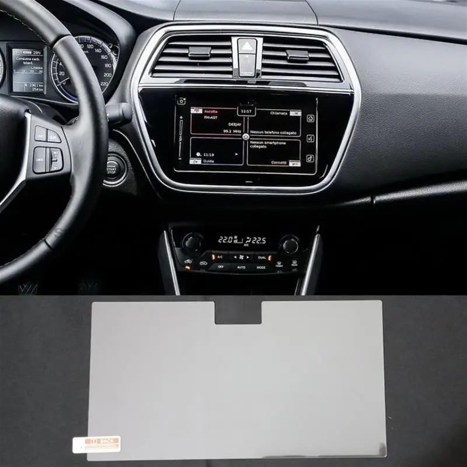 GTVRFLOKI Kompatibel Mit Suzuki Für SX4 Für S-Cross 2016 2017 2018 2019 2020 2021 Auto-GPS-Navigation 7 Zoll Displayschutz Aus Gehärtetem Glas Auto Navi-Schutzfolie von GTVRFLOKI