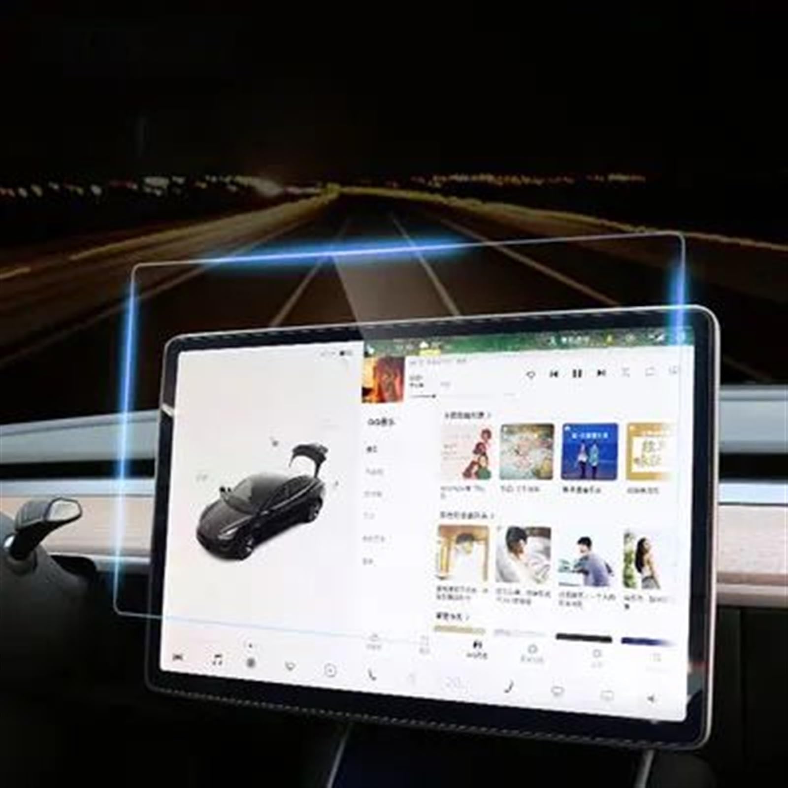 GTVRFLOKI Kompatibel Mit Tesla Für Model 3 Y 2021 2022 15-Zoll-Auto-GPS-Navigation Displayschutzfolie Aus Gehärtetem Glas Auto Navi-Schutzfolie(HD) von GTVRFLOKI