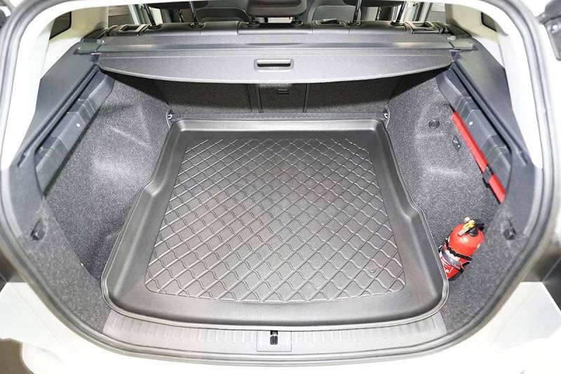 Gummierte Premium Kofferraumwanne kompatibel mit Skoda Enyaq iV Electric ab 2021- erhöhter Ladeboden von GUA