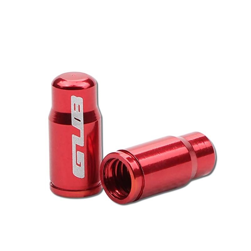 GUB Aluminium Ventilkappe für Presta-Ventile Sclaverand-Ventil Französisches-Ventil für Fahrrad Bike e-Bike Rennrad MTB Rot 10 STK. von GUB