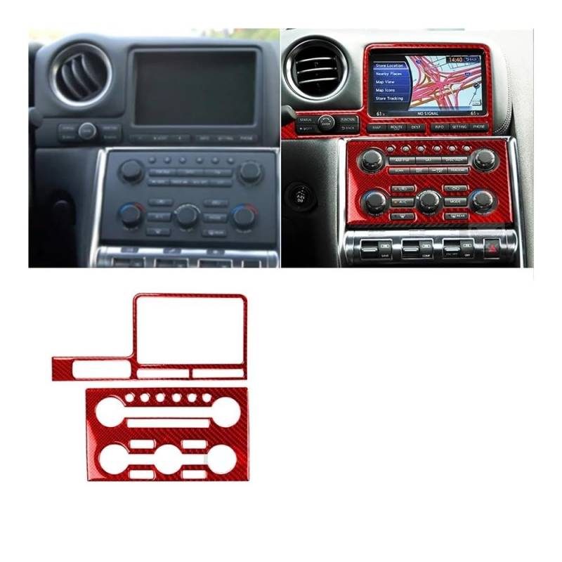 Dekoration Abdeckung Auto Zubehör Radio Konsole Aufkleber Navigation Surround Abdeckung Dekoration Für GTR Für R35 2008-2016 von GUICFRF