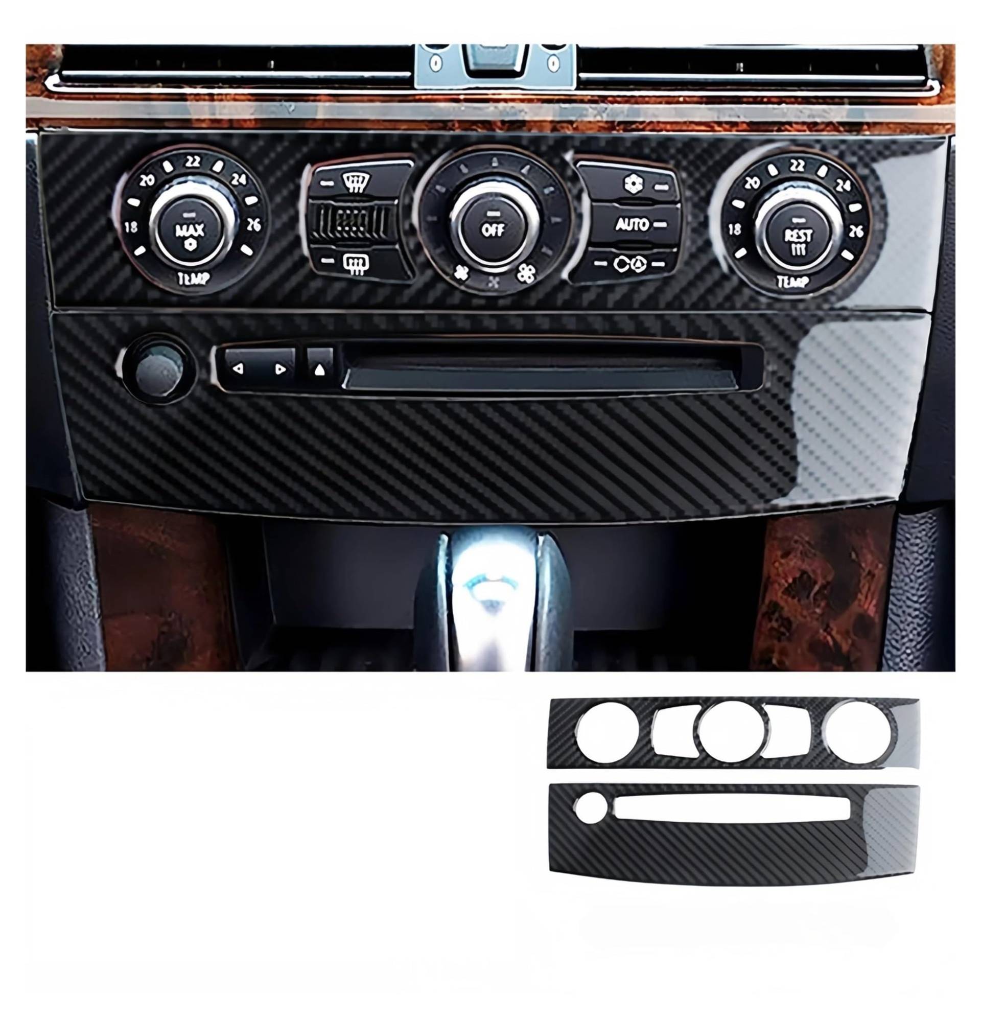 Dekoration Abdeckung Für E60 Zubehör 2004-2010 Auto Zentrale Konsole Klimaanlage CD Panel Trim Abdeckung Aufkleber Für Auto von GUICFRF