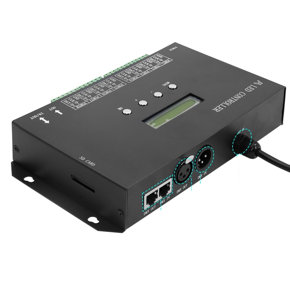 GUIJIALY WiFi-LED-Pixel-Controller Artnet zu SPI Unterstützt -Software LAN-Synchronisation SD-Karte DMX512-Konsole (H807SA) Zubehör EU-Stecker von GUIJIALY