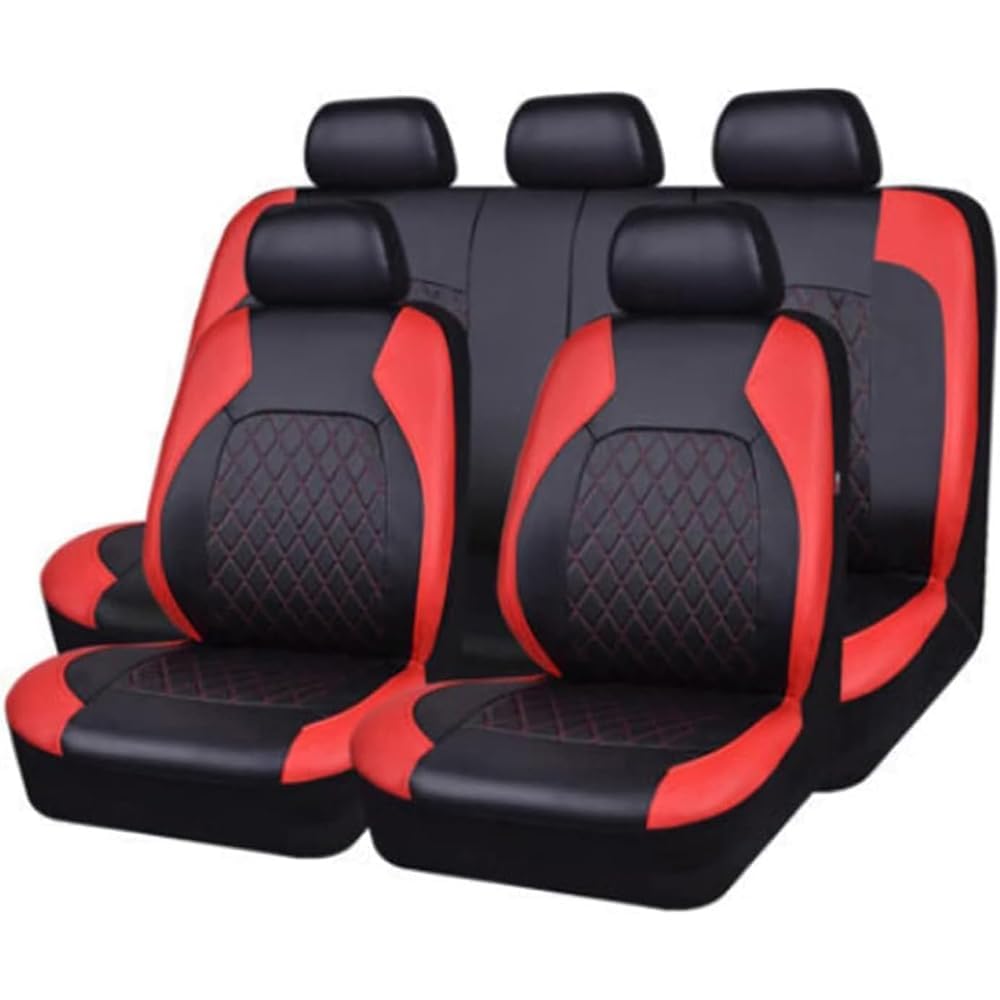 Autositzbezüge für Golf 8 Golf GTE/Golf GTI/Golf GTD/Golf Clubsport, Atmungsaktiv Sitzschoner Rutschfester Bequem Sitzkissenschutz Innenraum Zubehör,D Red von GUKKO