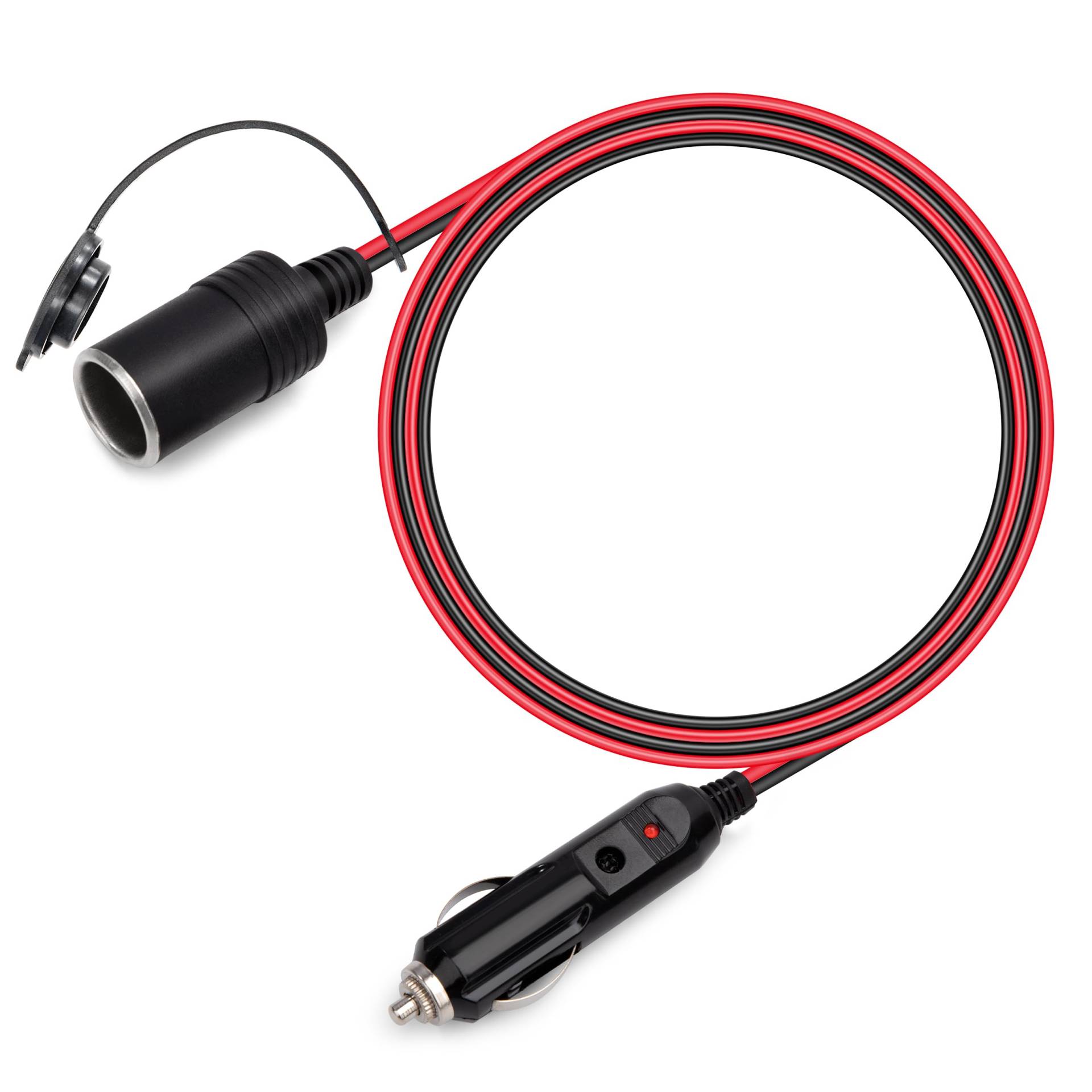 GUNGY 1 Meter KFZ Verlängerungskabel Zigarettenanzünder Buchse Stecker Verlängerung 16AWG Kabel Wasserdicht mit 15A Sicherung für 12V/24V Strom Steckdose Adapter LKW Camping Wohnmobil von GUNGY