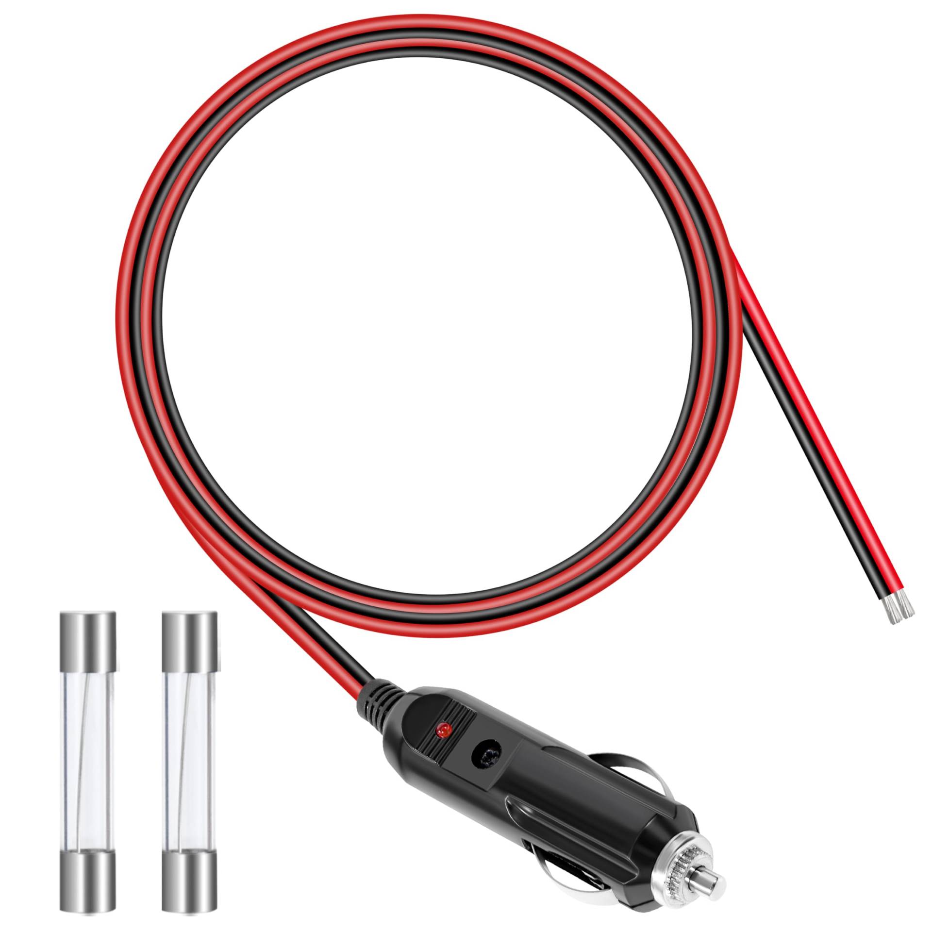 GUNGY Zigarettenanzünder Stecker 12V Autostecker mit 1M Verlängerungskabel 14AWG Zigarettenanzünder Steckerkabel mit Sicherung 15A für Auto LKW Wohnmobil Zigarettenanzünder-Buchse von GUNGY