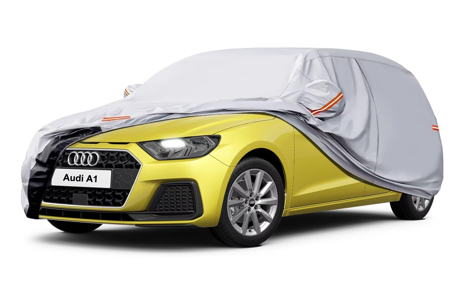 GUNHYI Auto Abdeckplane Wasserdicht Passend für Audi A1（2012-2024） 6 Schichten Vollgarage Autoabdeckung Autoplane für Regen Sonne Staub Schutz，Mit Baumwollfutter und Reißverschluss ausgestattet. von GUNHYI