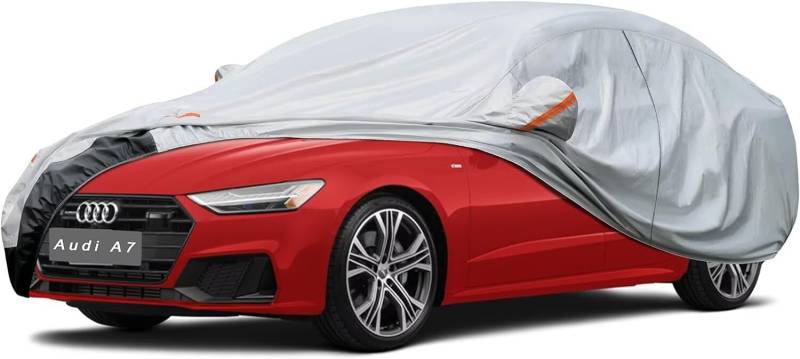 GUNHYI Auto Abdeckplane Wasserdicht Passend für Audi A7(2010-2023) 6 Schichten Vollgarage Autoabdeckung Autoplane für Regen Sonne Staub Schutz，Mit Baumwollfutter und Reißverschluss ausgestattet von GUNHYI