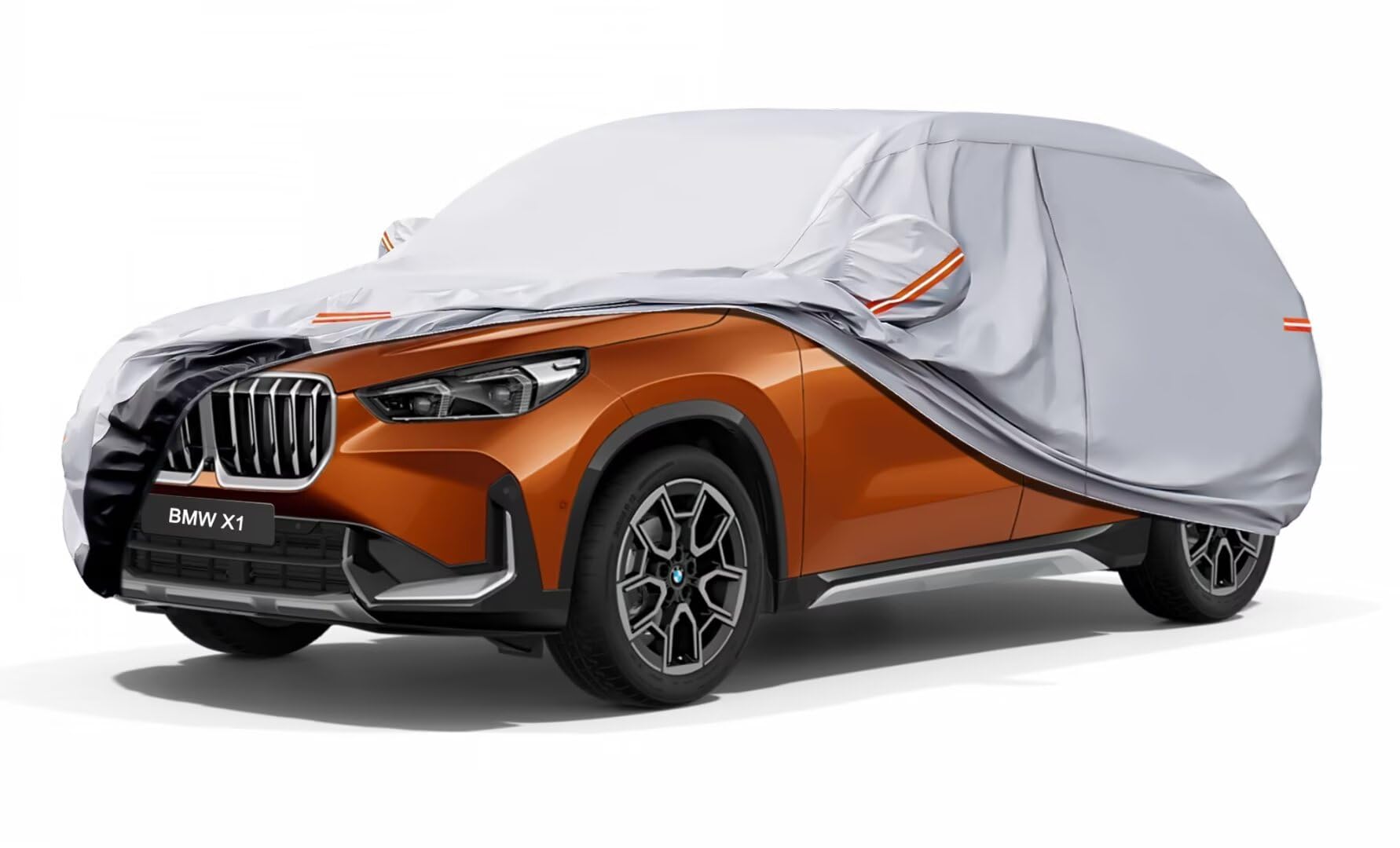 GUNHYI Auto Abdeckplane Wasserdicht Passend für BMW X1（2009-2024） 6 Schichten Vollgarage Autoabdeckung Autoplane für Regen Sonne Staub Schutz，Mit Baumwollfutter und Reißverschluss ausgestattet. von GUNHYI