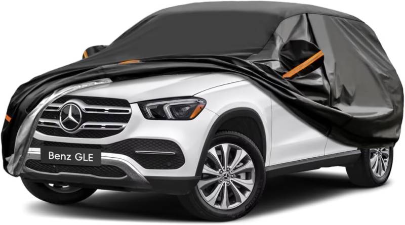 GUNHYI Auto Abdeckplane Wasserdicht Passend für Benz GLE（2015-2024） 7 Schichten Vollgarage Autoabdeckung Autoplane für Regen Sonne Staub Schutz，Mit Baumwollfutter und Reißverschluss ausgestattet. von GUNHYI