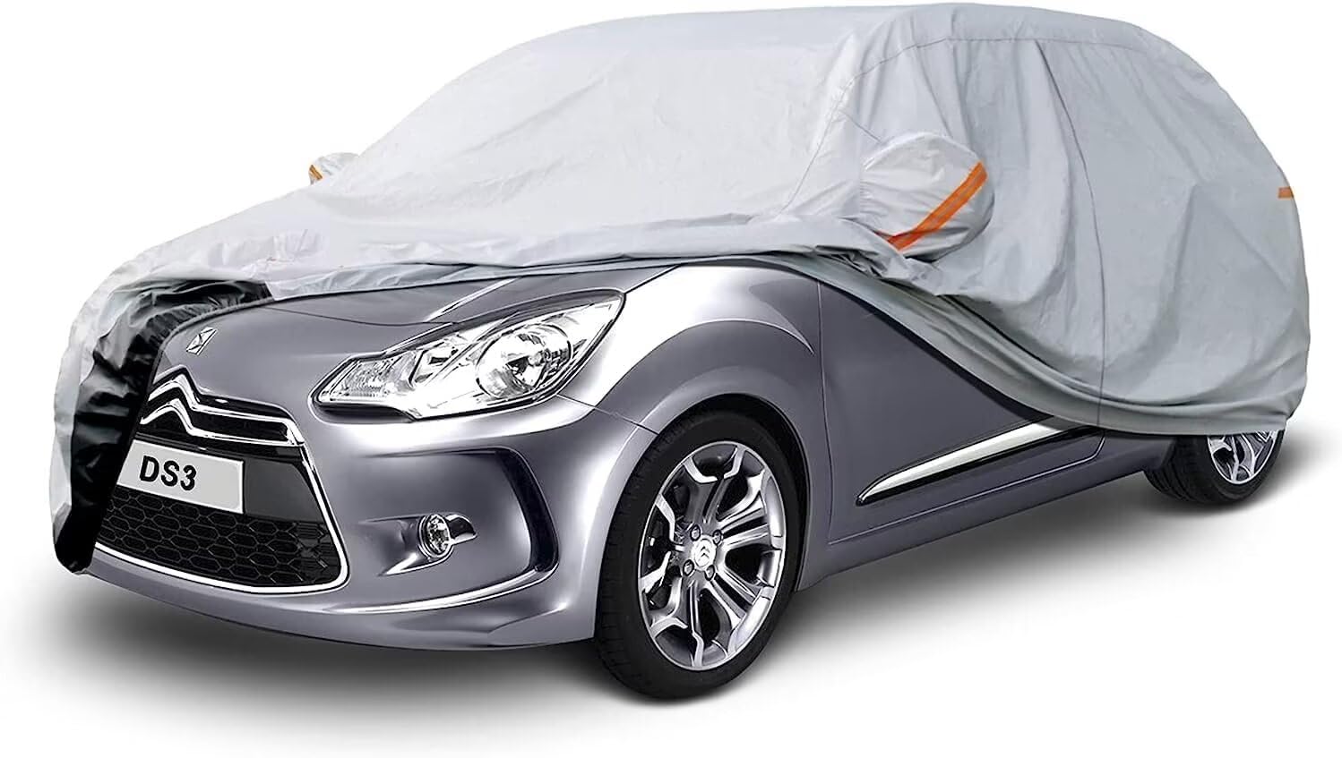 GUNHYI Auto Abdeckplane Wasserdicht Passend für Citroen DS3（2009-2024） 6 Schichten Vollgarage Autoabdeckung Autoplane für Regen Sonne Staub Schutz，Mit Baumwollfutter und Reißverschluss ausgestattet. von GUNHYI