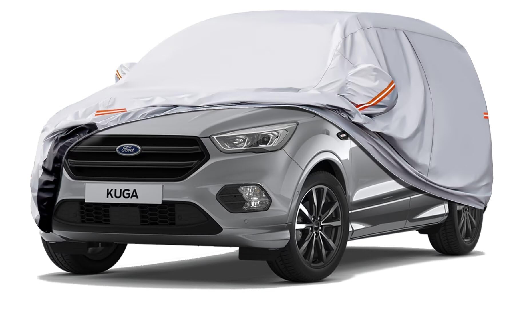 GUNHYI Auto Abdeckplane Wasserdicht Passend für Ford Kuga（2008-2024） 6 Schichten Vollgarage Autoabdeckung Autoplane für Regen Sonne Staub Schutz，Mit Baumwollfutter und Reißverschluss ausgestattet. von GUNHYI