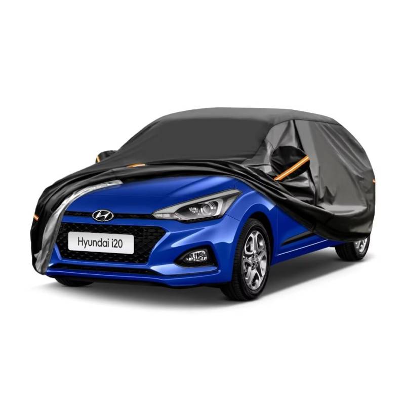 GUNHYI Auto Abdeckplane Wasserdicht Passend für Hyundai i20(2009-2024) 7 Schichten Vollgarage Autoabdeckung Autoplane für Regen Sonne Staub Schutz，Mit Baumwollfutter und Reißverschluss ausgestattet. von GUNHYI