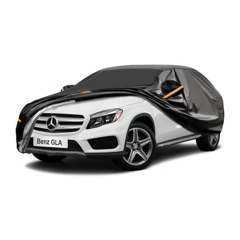 GUNHYI Auto Abdeckplane Wasserdicht Passend für Mercedes Benz GLA(2013-24)7 Schichten Vollgarage Autoabdeckung Autoplane für Regen Sonne Staub Schutz，Mit Baumwollfutter und Reißverschluss ausgestattet von GUNHYI