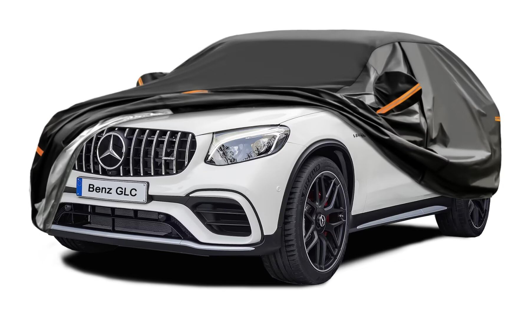 GUNHYI Auto Abdeckplane Wasserdicht Passend für Mercedes GLC(2015-2024), 7 Schichten Vollgarage Autoabdeckung Autoplane für Regen Sonne Staub Schutz，Mit Baumwollfutter und Reißverschluss ausgestattet von GUNHYI