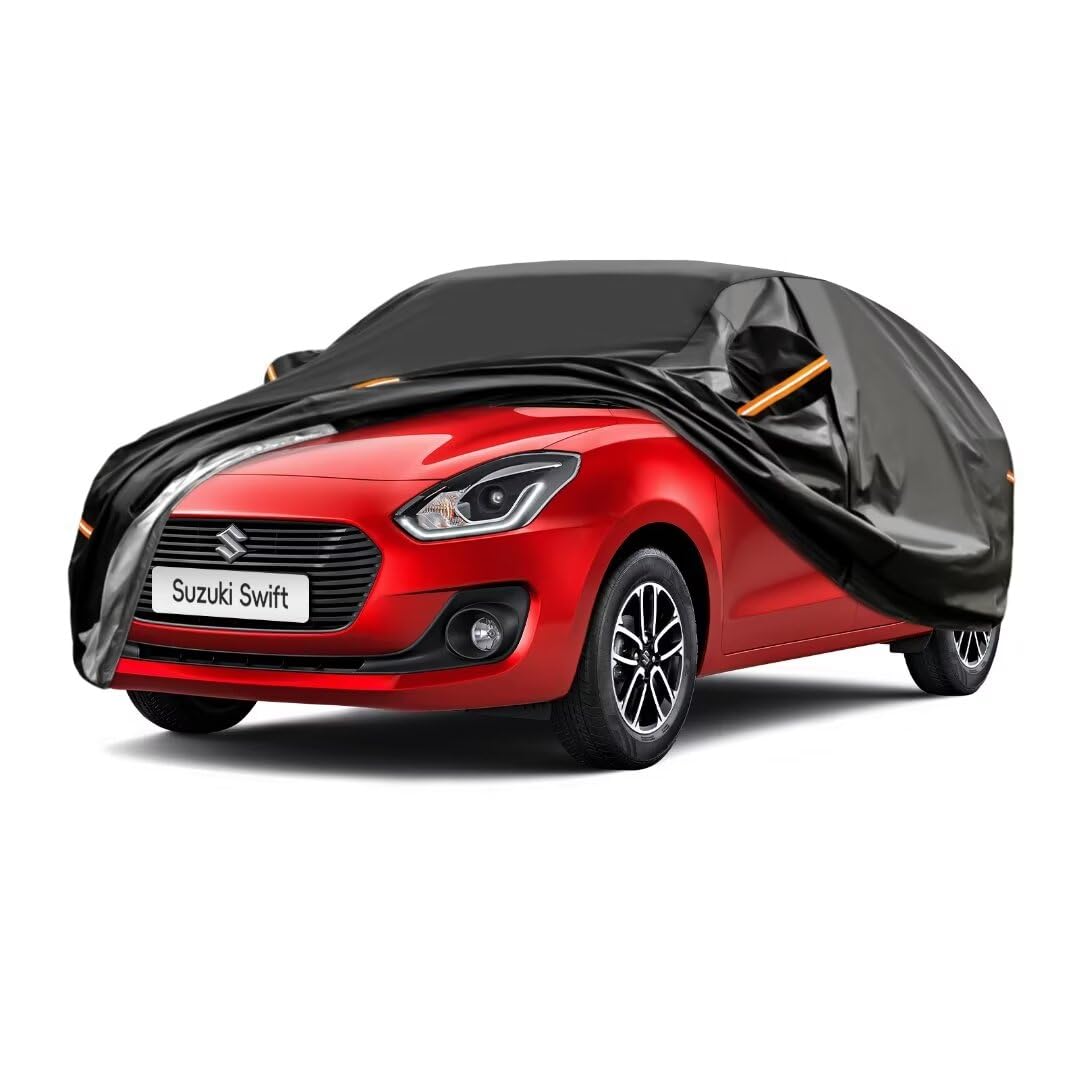 GUNHYI Auto Abdeckplane Wasserdicht Passend für Suzuki Swift(2004-2024) 7 Schichten Vollgarage Autoabdeckung Autoplane für Regen Sonne Staub Schutz，Mit Baumwollfutter und Reißverschluss ausgestattet. von GUNHYI