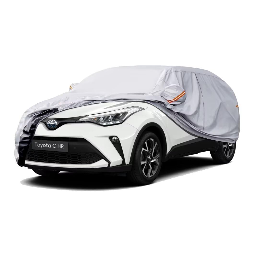 GUNHYI Auto Abdeckplane Wasserdicht Passend für Toyota C-HR（2016-2024） 6 Schichten Vollgarage Autoabdeckung Autoplane für Regen Sonne Staub Schutz，Mit Baumwollfutter und Reißverschluss ausgestattet von GUNHYI