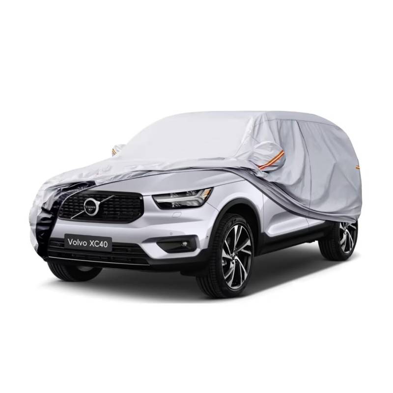 GUNHYI Auto Abdeckplane Wasserdicht Passend für Volvo XC40（2018-2024） 6 Schichten Vollgarage Autoabdeckung Autoplane für Regen Sonne Staub Schutz，Mit Baumwollfutter und Reißverschluss ausgestattet von GUNHYI