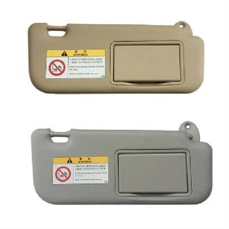 GUNIU Grau Beige Sonnenblende mit Make-up-Spiegel, passend for Toyota Corolla 2014–2017, Autozubehör, Sonnenblende(Beige Right Side) von GUNIU