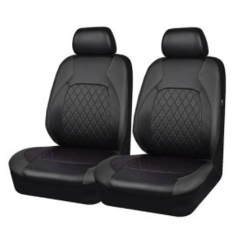 GUOCU Kunstleder Auto-Sitzbezüge Set,Universal PU-Leder Autositzbezüge Sitzschoner für Vordersitze und Rücksitze,Sitzbezug Auto Set Auto-Schonbezüge Autositzschutz Auto Zubehör Innenraum Schwarz 4PCS von GUOCU