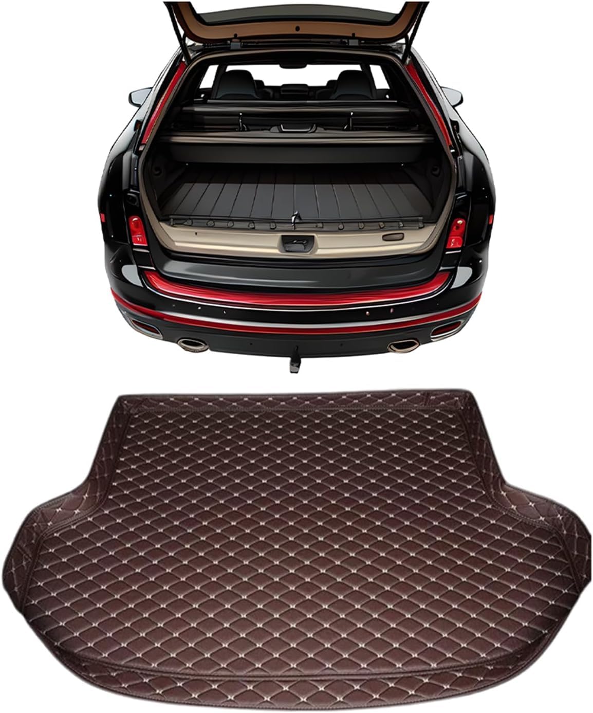 Auto Kofferraumschutz Kofferraummatten für Land Rover Discovery 5 Seats 2010-2016 Langlebige Kofferraumteppiche Kofferraum Schutzmatte,Coffee von GUOLEIOO