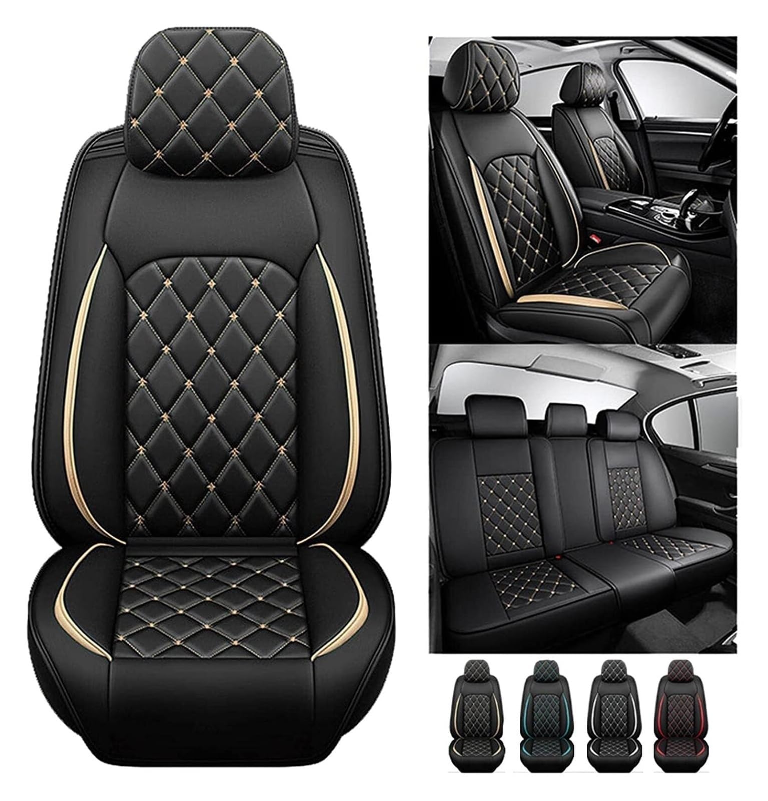 GUOLEIOO Autositzbezüge komplettes Set,fur VW ID 3 ID 4 ID 6 CROZZ ID 5 Seater Schonbezüge Vordersitze und Rückbank, Auto Sitzbezüge Airbag Kompatibel,C von GUOLEIOO