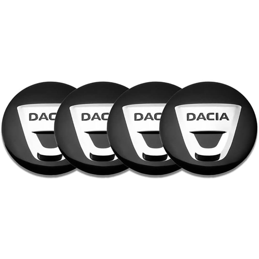 4 Stück Auto Nabendeckel für Dacia Logan II MCV 2015-2016, Radnabenabdeckung Radnabenkappen Felgendeckel Felgenkappen Nabenkappen Radnabendeckel,A/Black-56mm von GUOPENG