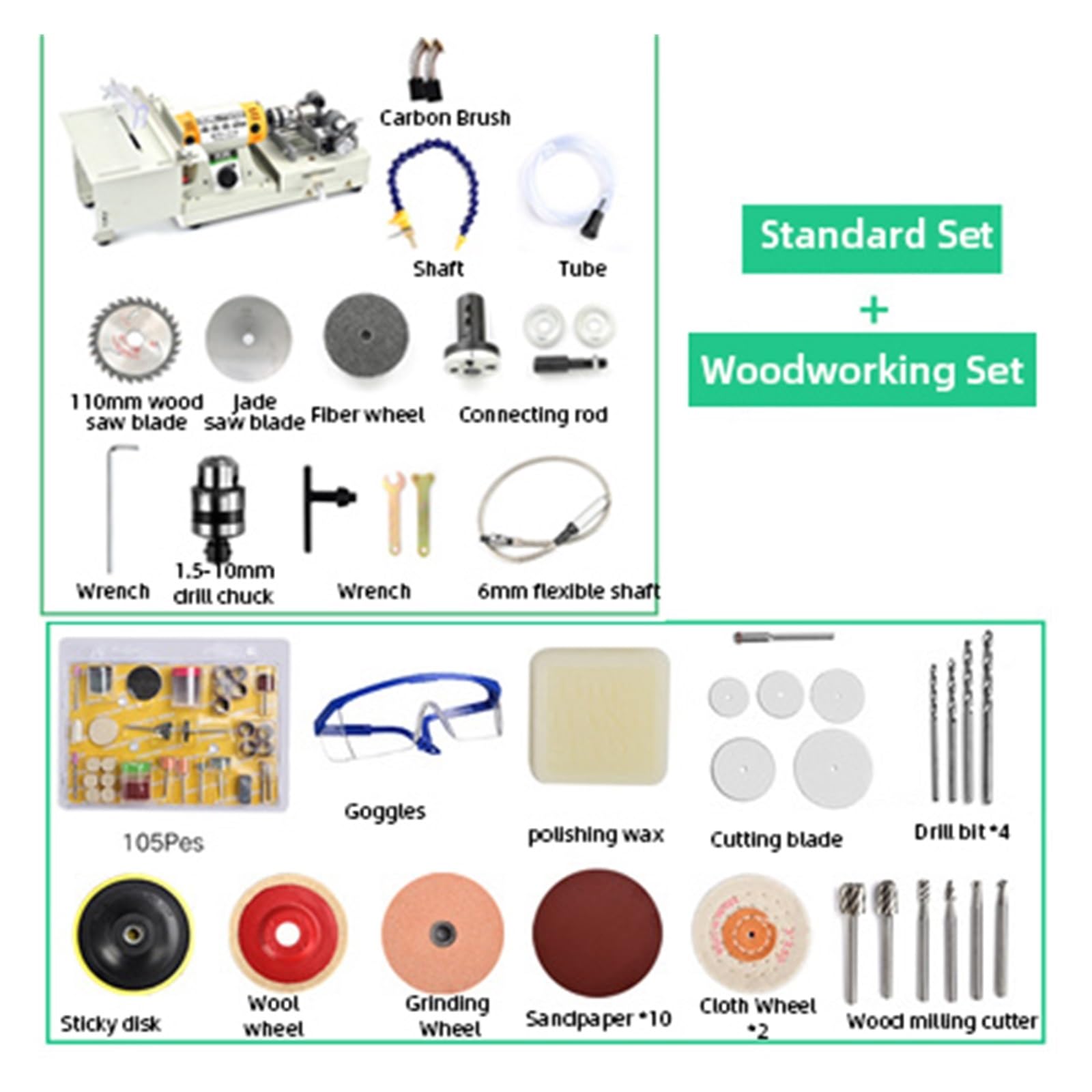 Poliermaschine für Schmuck 850W Jade Poliermaschine 5 IN 1 Mini Tischkreissäge Desktop Poliermaschine DIY Holzbearbeitung Schmuck Tischschleifer Polierer Kompakt, tragbar, leistungsstark(Generation 3) von GUOPIN