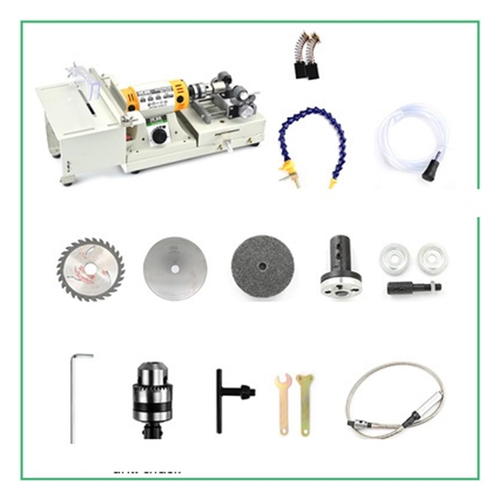 Poliermaschine für Schmuck 850W Jade Poliermaschine 5 IN 1 Mini Tischkreissäge Desktop Poliermaschine DIY Holzbearbeitung Schmuck Tischschleifer Polierer Kompakt, tragbar, leistungsstark(Set 4) von GUOPIN