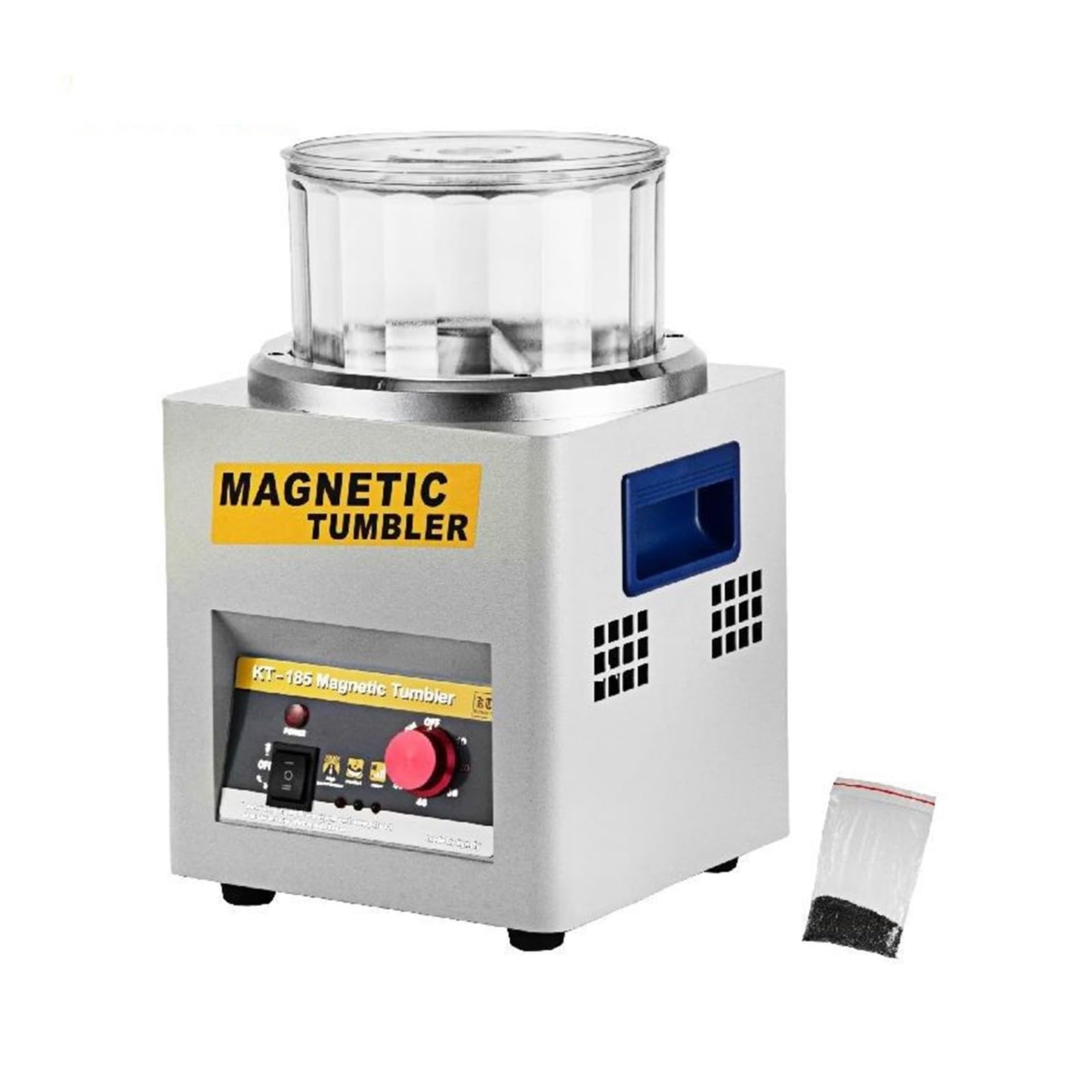 Poliermaschine für Schmuck KT-185 Magnetic Tumbler Schmuck Polierer Mini Metall Finisher Finishing Maschine AC 110V/220V Gold Präzision Teile Polierer Kompakt, tragbar, leistungsstark von GUOPIN