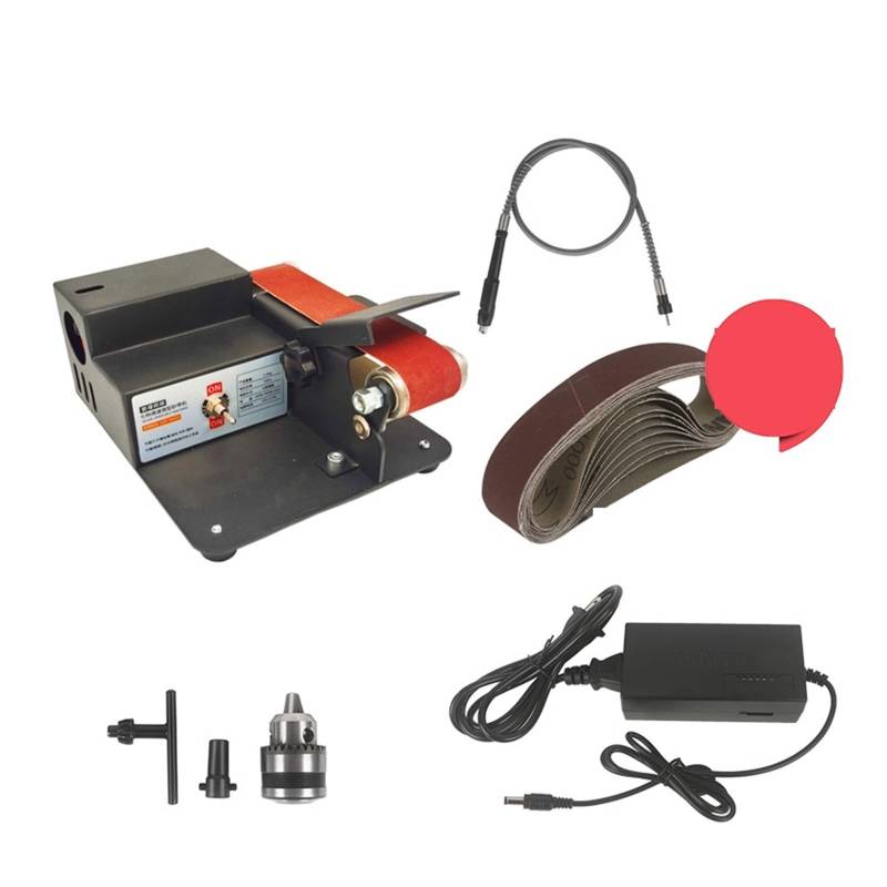 Poliermaschine für Schmuck Mini Elektrische Bandschleifer DIY Polieren Schleifmaschine Messerschärfer Multifunktionale Grinder Cutter Kanten Spitzer Kompakt, tragbar, leistungsstark(Set 5) von GUOPIN