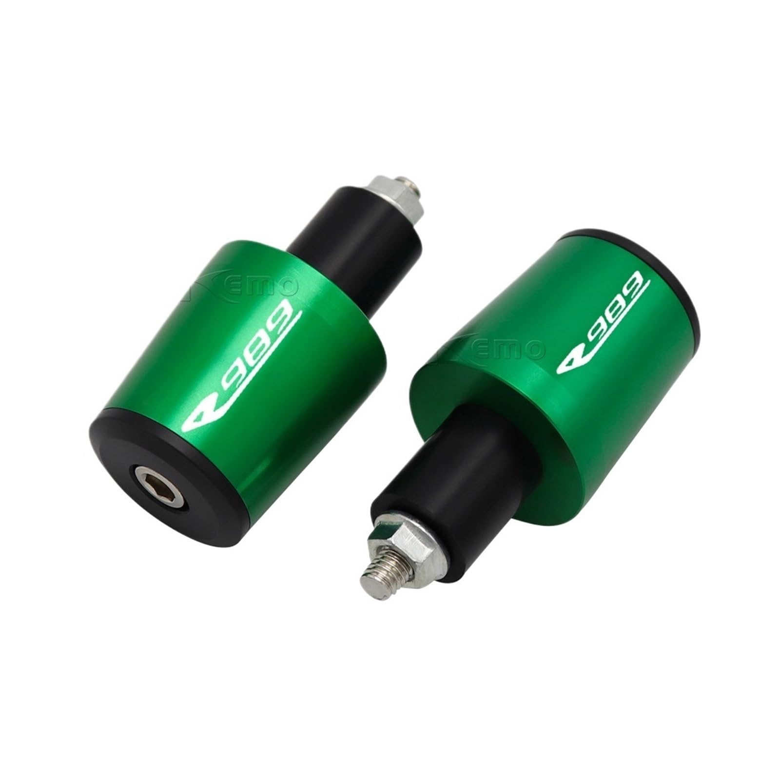 Für 989R 989 R Motorrad 7/8''22mm CNC Aluminium Lenker Griffe Griff Bar Kappe End Stecker(Green) von GUOXUN