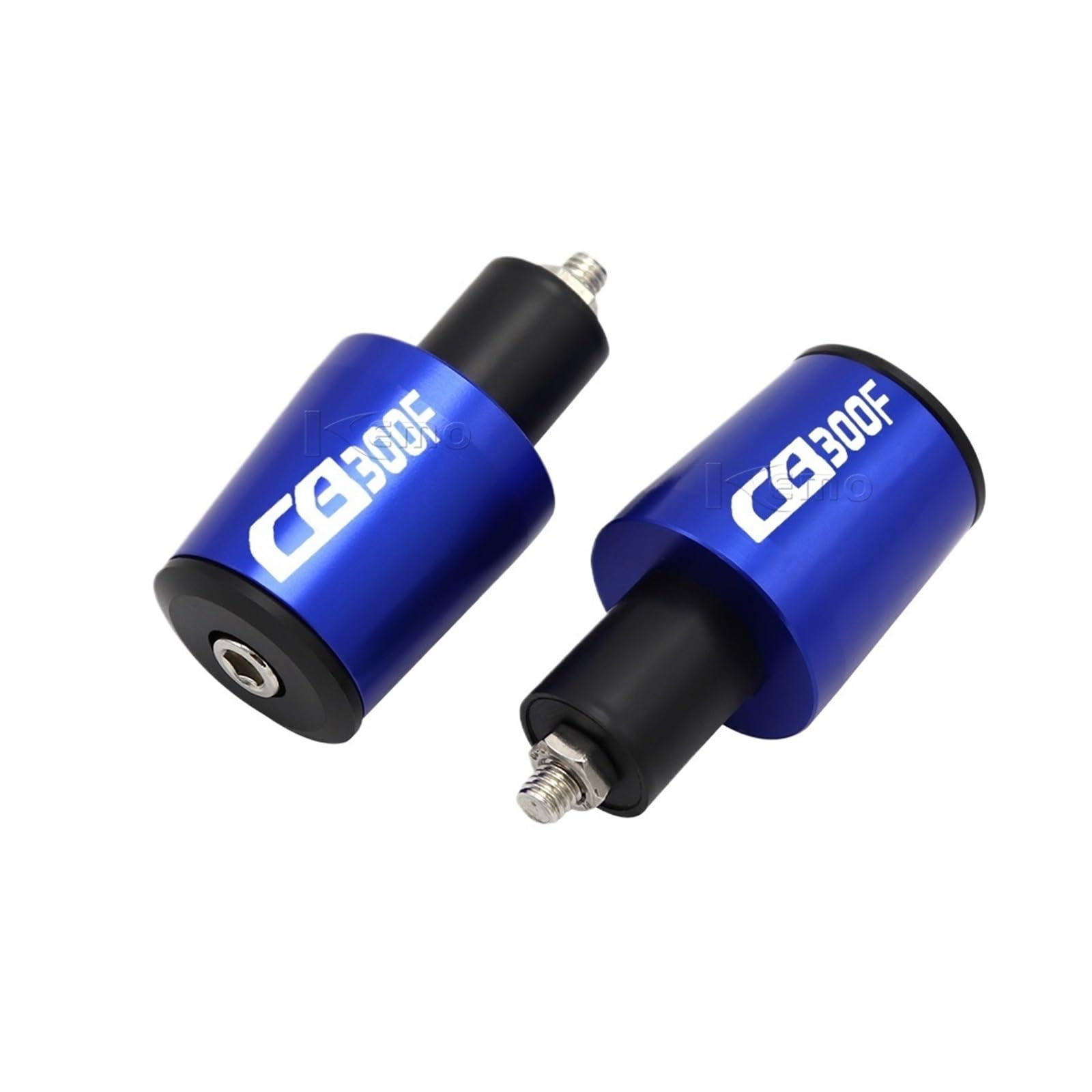 Für CB300F CB 300F CB300 F Motorrad 7/8 ''22mm CNC Aluminium Lenker Griffe Griff Bar Kappe End Stecker(Blue) von GUOXUN