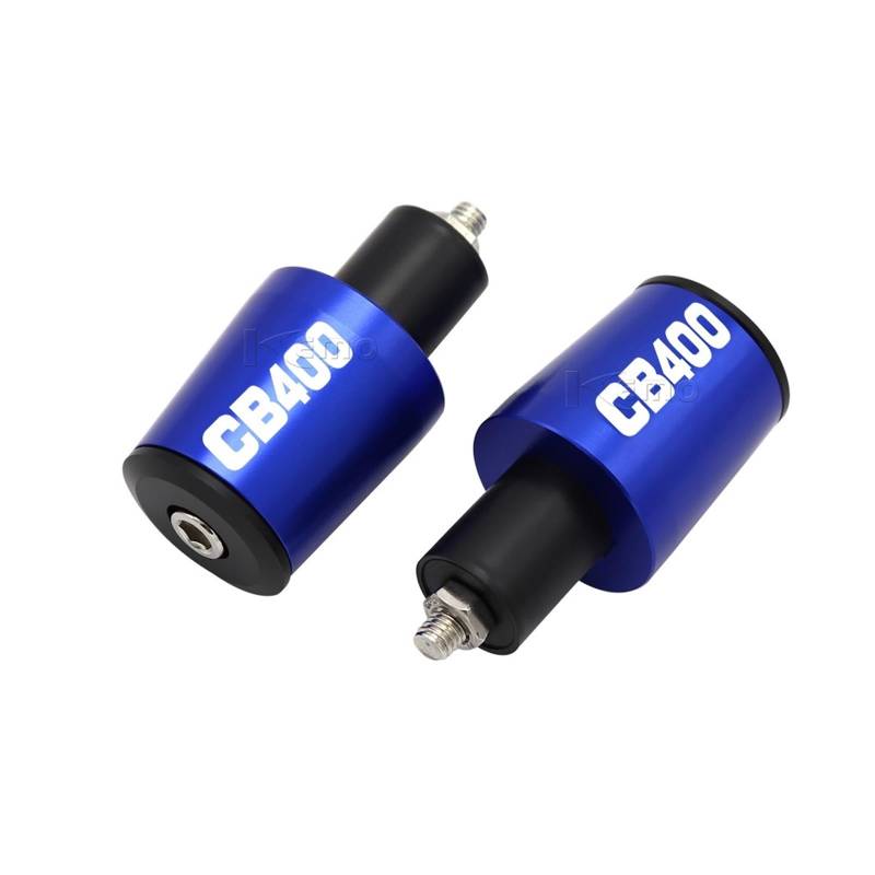 Für CB400 CB 400 Motorrad 7/8''22mm CNC Aluminium Lenker Griffe Griff Bar Kappe End Stecker(Blue) von GUOXUN