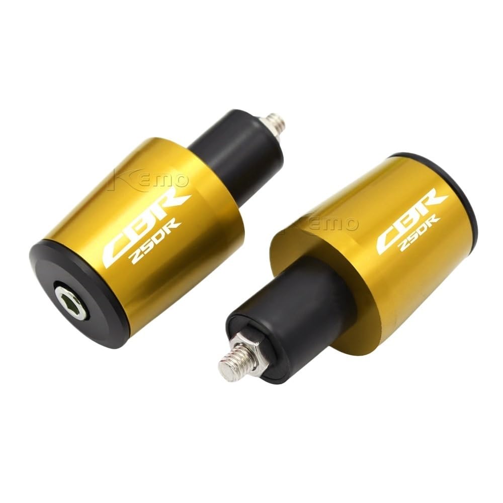 Für CBR250R CBR 250R CBR250 R Motorrad 7/8''22mm CNC Aluminium Lenker Griffe Lenker Kappe End Stecker(Gold) von GUOXUN